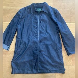 Lauren Ralph Lauren Women’s Dark Blue Denim Trench Coat size L EUC